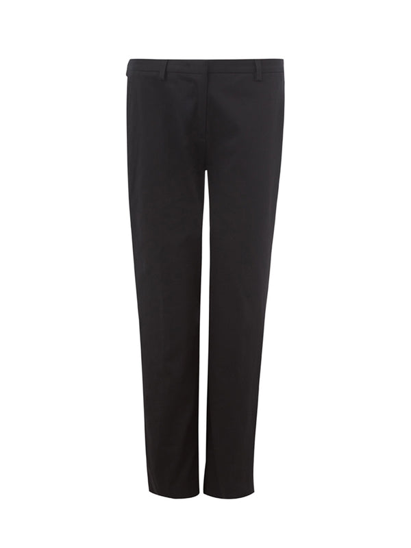 Black Cotton Chino Trousers