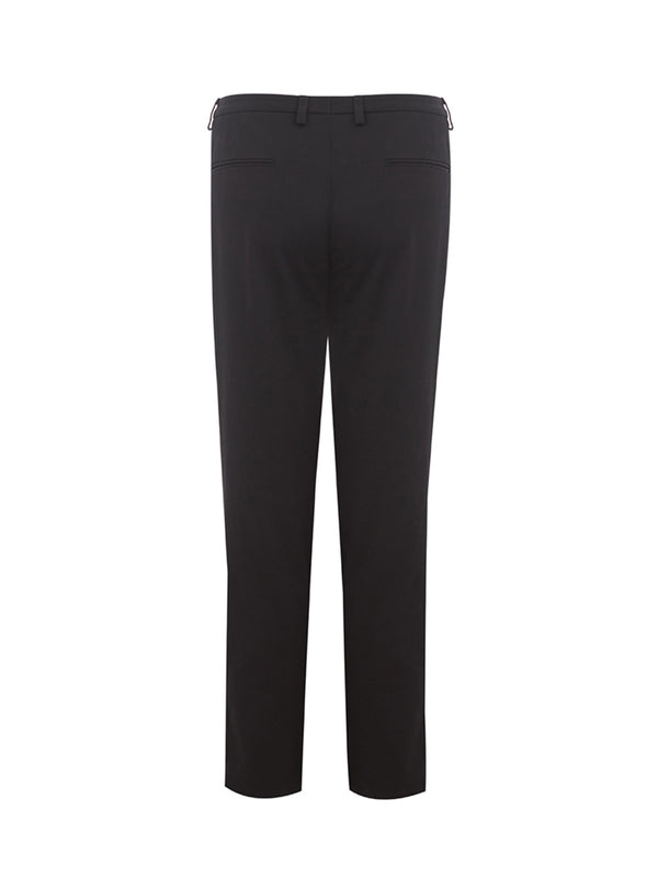 Black Cotton Chino Trousers