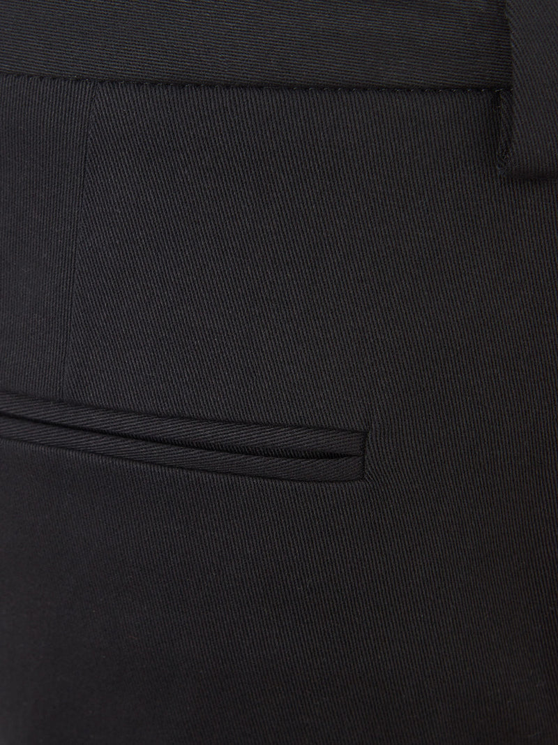 Black Cotton Chino Trousers