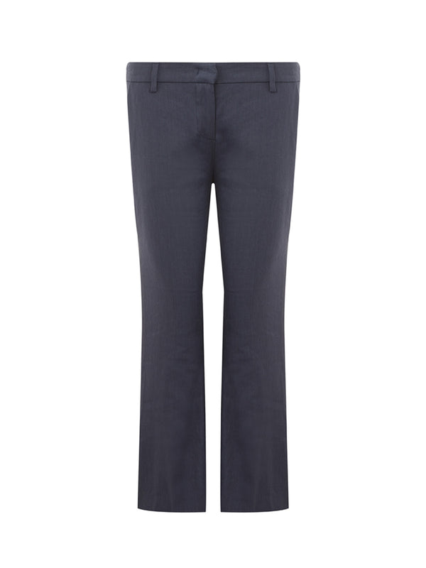 Blue Linen Blend  Chino Trousers