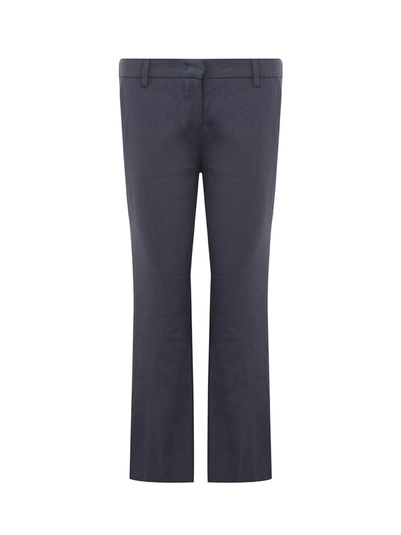 Blue Linen Blend  Chino Trousers