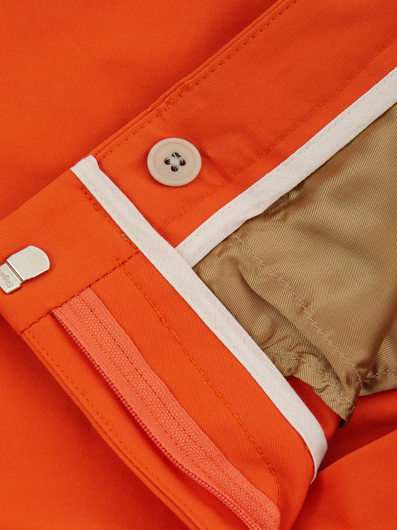 Orange Cotton Chino Trousers