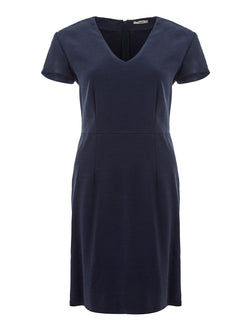 Blue V-Neck midi lenght Viscose dress