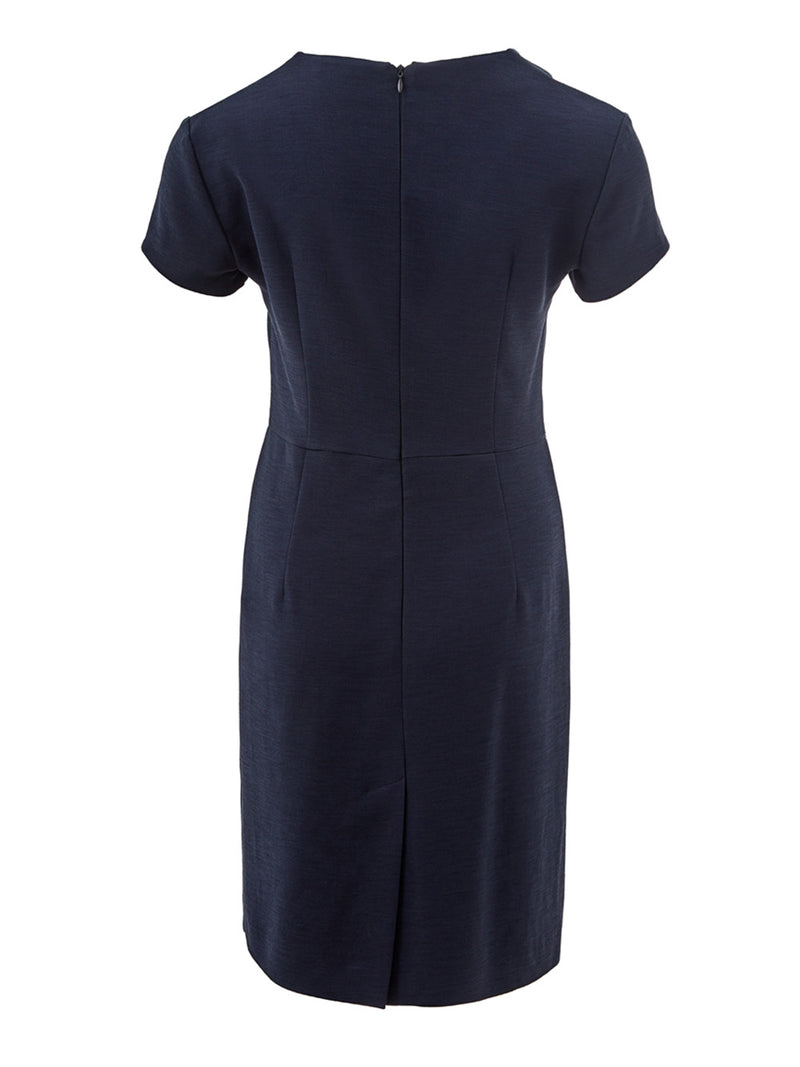 Blue V-Neck midi lenght Viscose dress