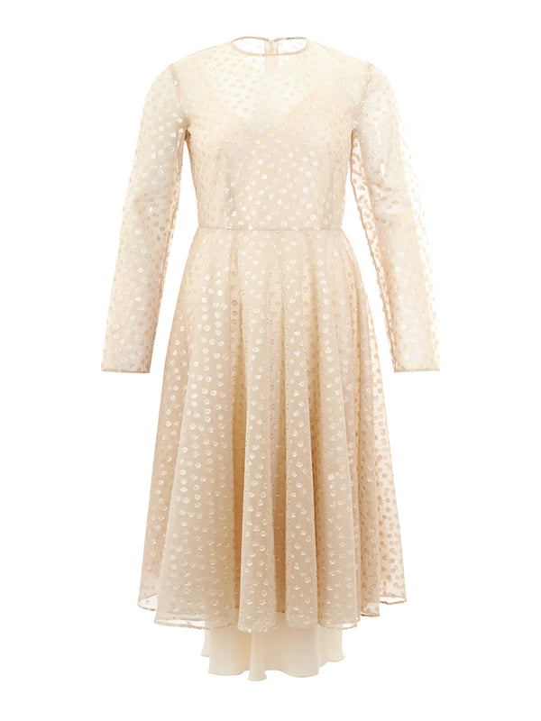 Ivory Embellished Tulle Dress