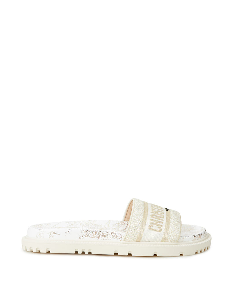 Printed Dway Ivory Slipper