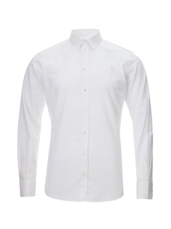 White Cotton Shirt with Micro Honeycomb detail