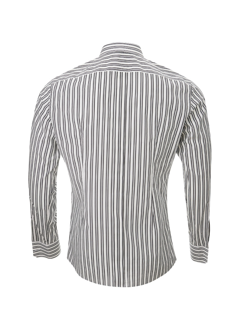 Black and White Striped Cotton Shirt