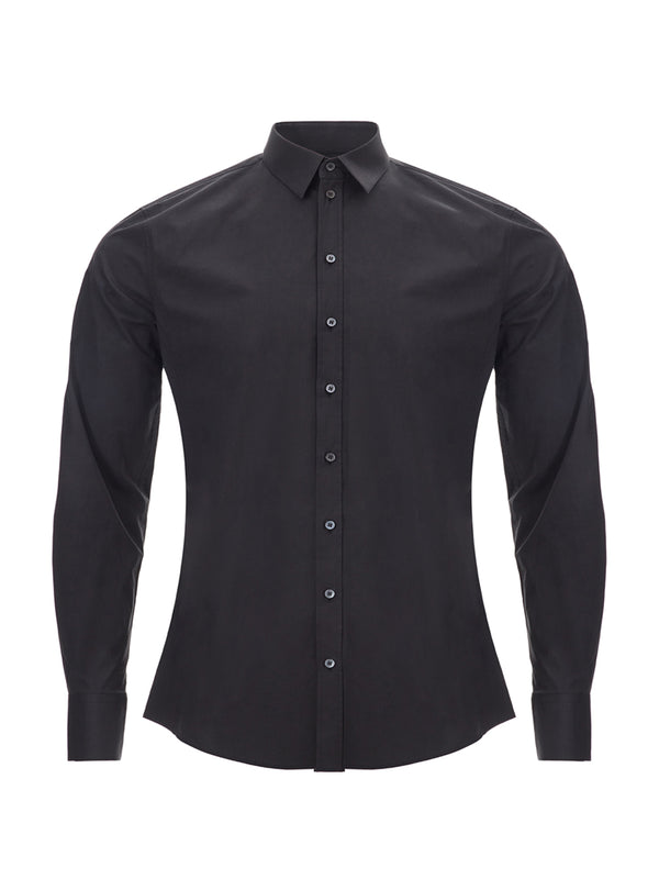 Black Cotton Stretch Shirt