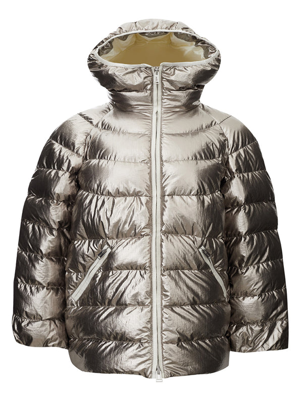 Quilted Overfit Silver Puffy Jacket