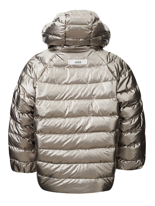 Quilted Overfit Silver Puffy Jacket