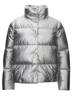 Chrome Silver Quilted Shiny Jacket