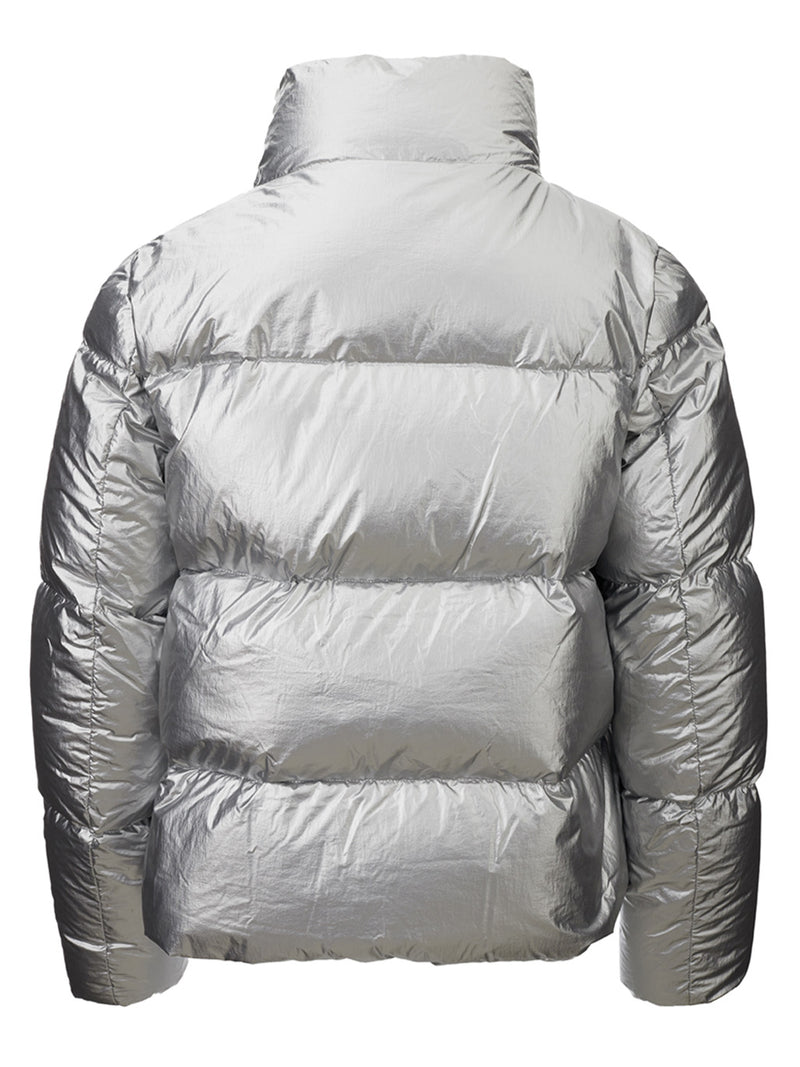 Chrome Silver Quilted Shiny Jacket