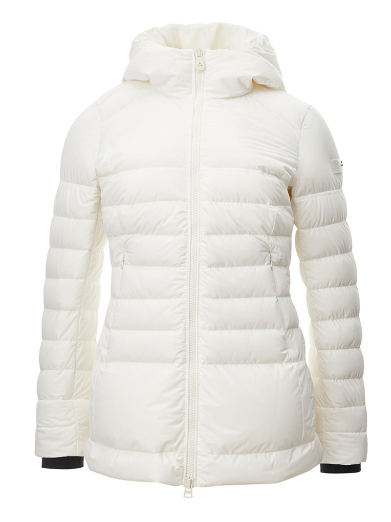 White Quilted Hooded Jacket