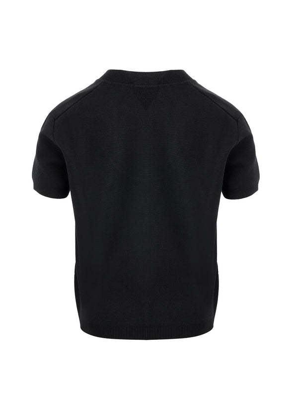 Cashmere Blend Black Short sleeves Top