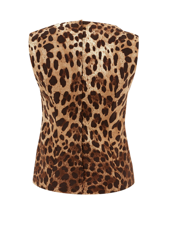 Sleeveless Leopard Print Top