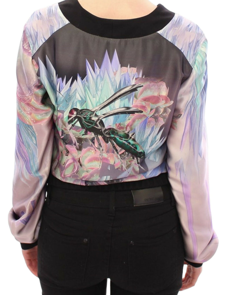 Multicolor silk blouse jacket