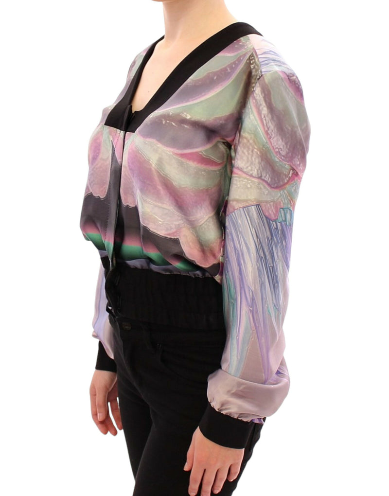Multicolor silk blouse jacket