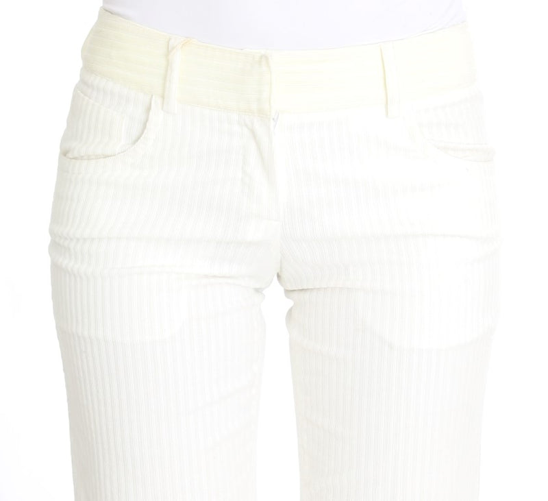 White Striped Straight Fit Pants