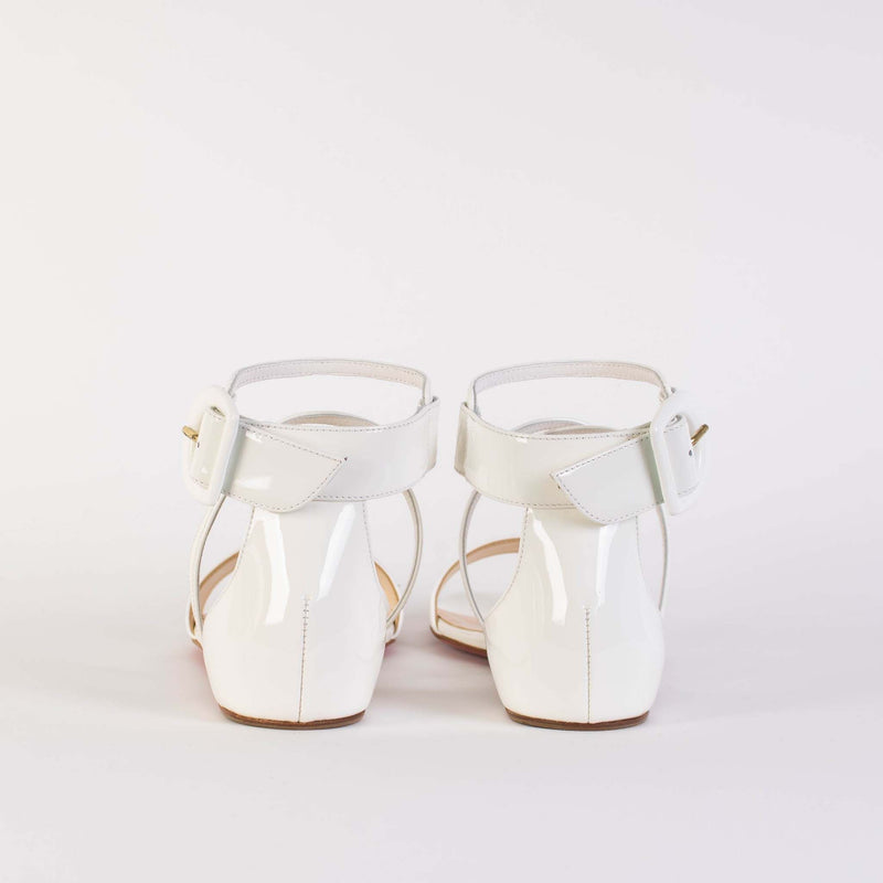 Chrisitan Loboutin Choca White Leather Sandals