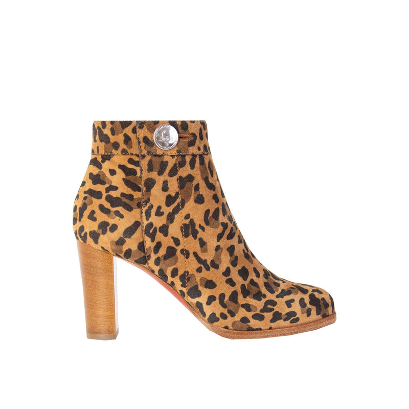 Chrisitan Loboutin Leopard Print Suede Ankle Boots