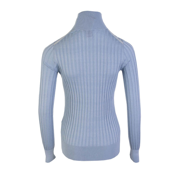 Silk Light Blue Turtleneck Sweater