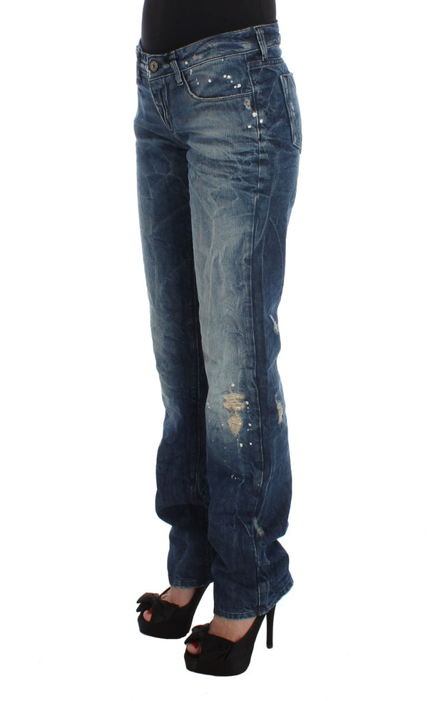 Blue Cotton Regular Fit Denim Jeans