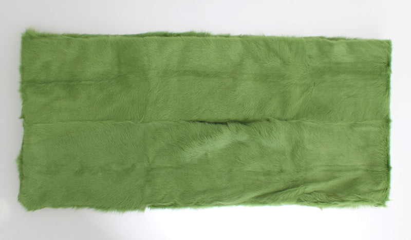 Green Goat Fur Long Scarf