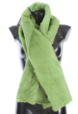 Green Goat Fur Long Scarf