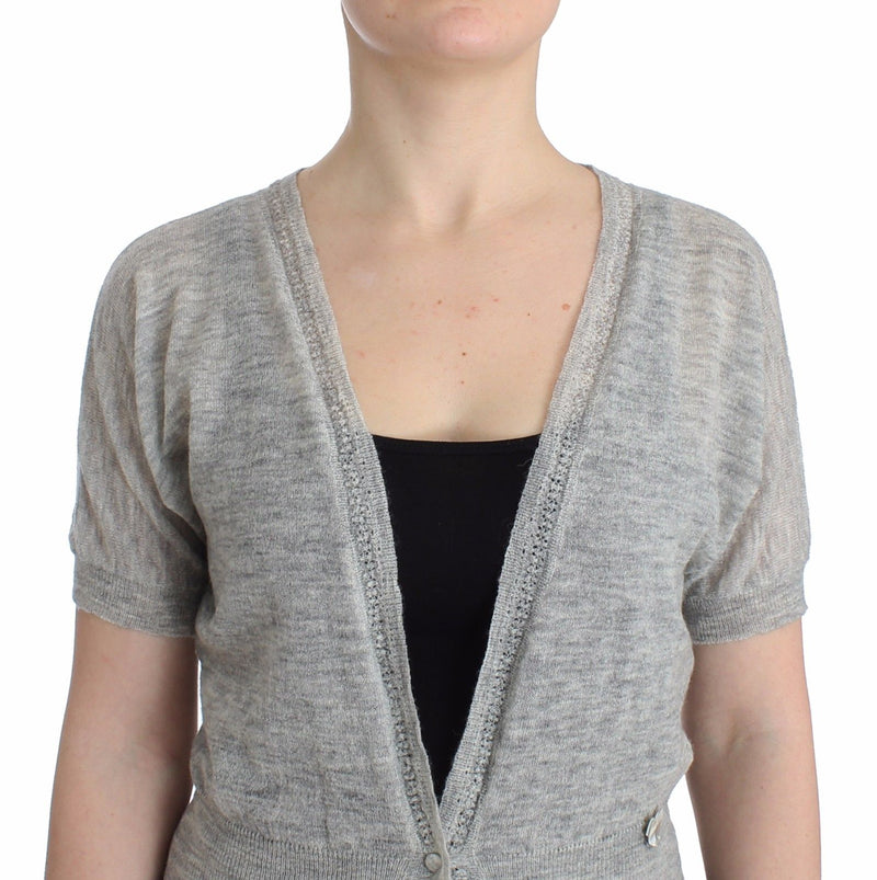 Lingerie Knit Cropped Wool Sweater Cardigan