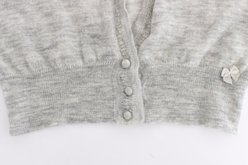 Lingerie Knit Cropped Wool Sweater Cardigan