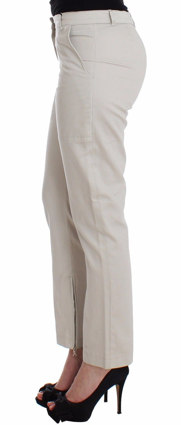 Beige Dress Pants Slim Skinny Leg Cotton