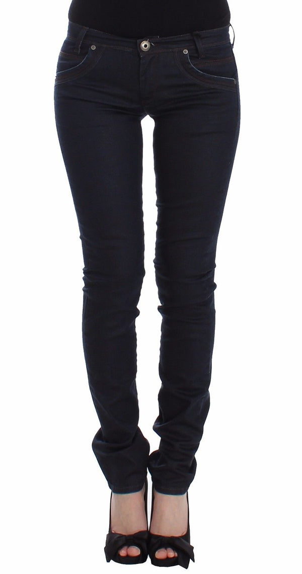 Blue Slim Jeans Denim Pants Skinny Leg Stretch