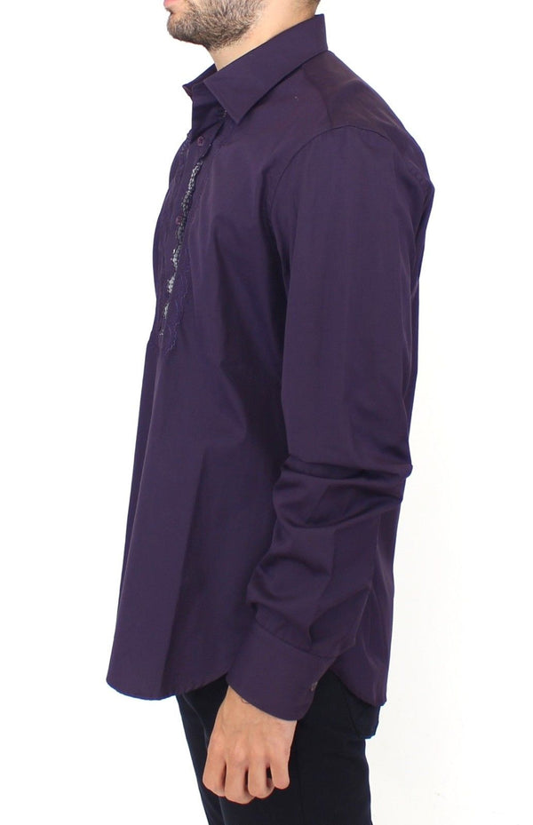 Purple Cotton Long Sleeve Casual Shirt Top