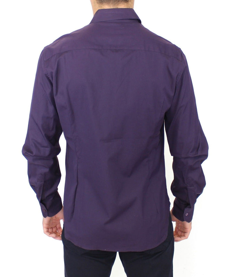 Purple Cotton Long Sleeve Casual Shirt Top