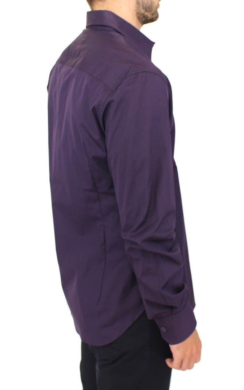 Purple Cotton Long Sleeve Casual Shirt Top