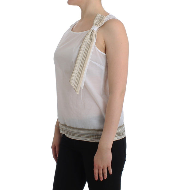 White Top Blouse Tank Shirt Sleeveless