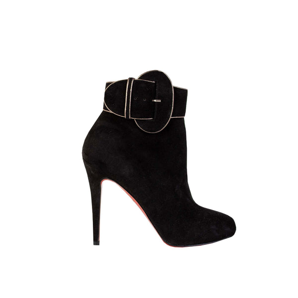 Chrisitan Loboutin Black Suede Ankle Boot