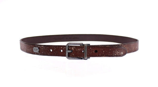 Brown Leather Logo Belt