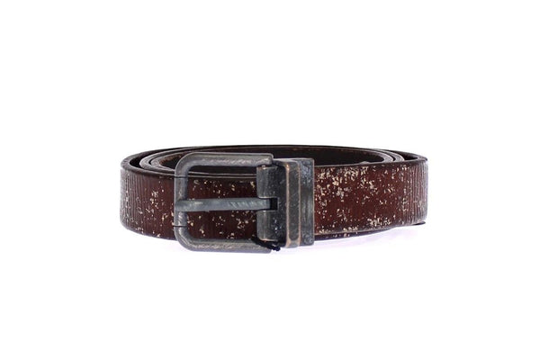 Brown Leather Logo Belt