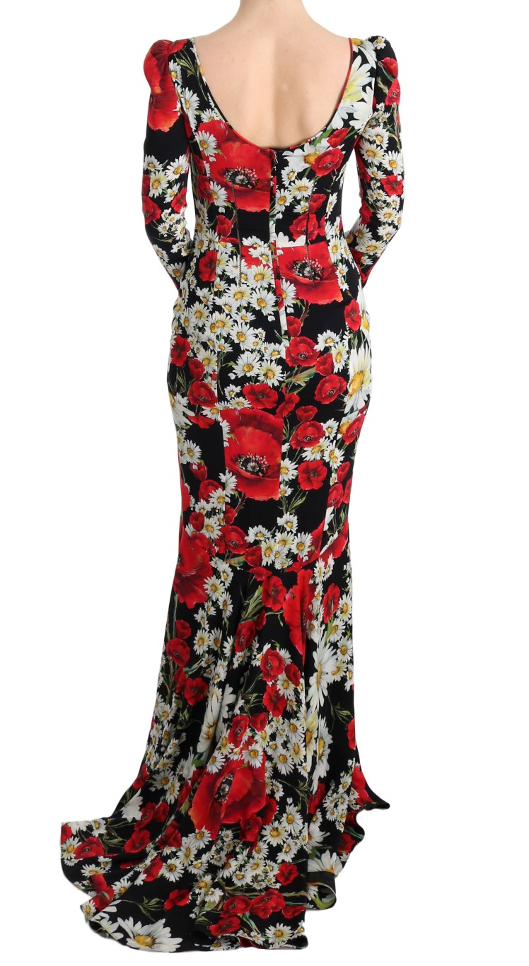 Multicolor Silk Floral Silk Stretch Dress