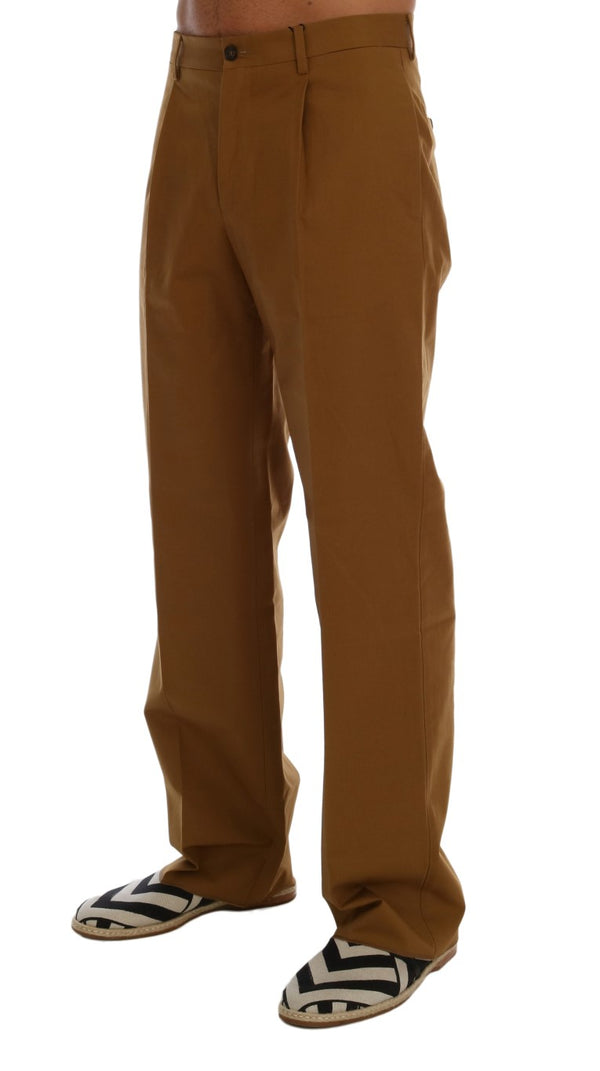 Brown Stretch Cotton Pants