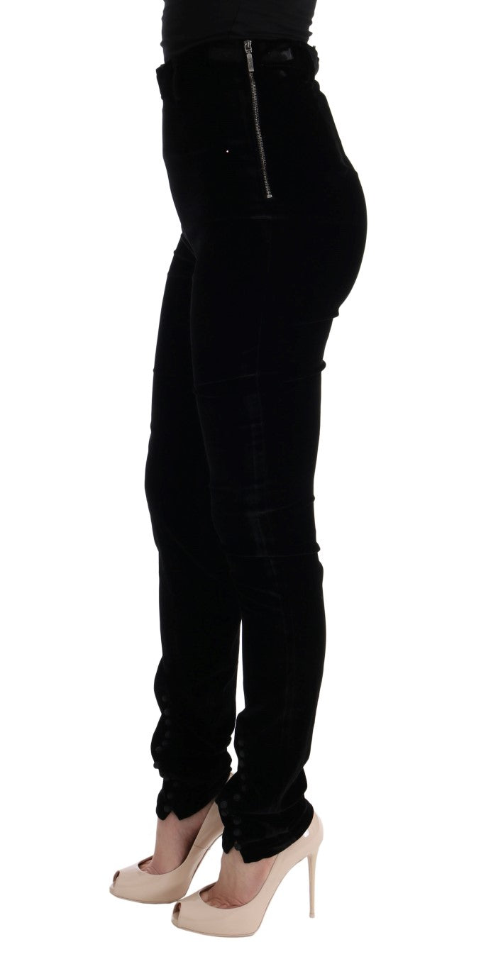 Black Velvet Slim Fit Pants