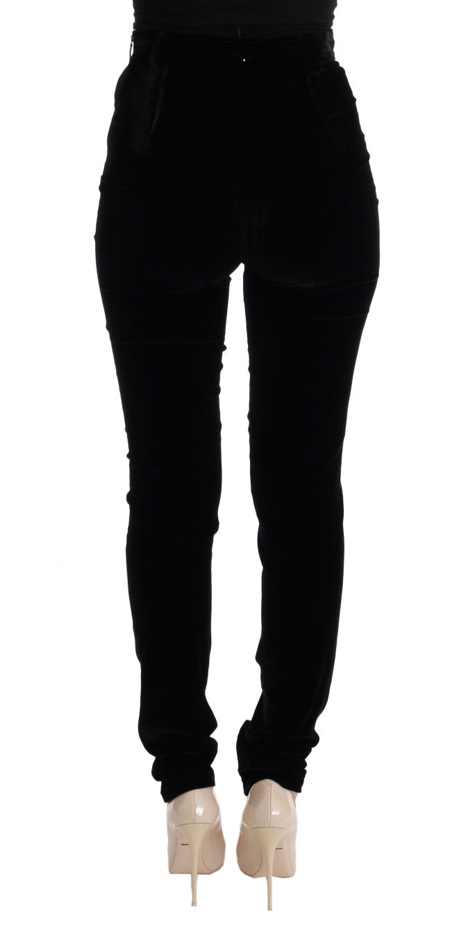 Black Velvet Slim Fit Pants