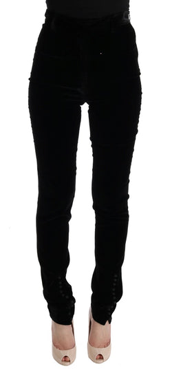 Black Velvet Slim Fit Pants