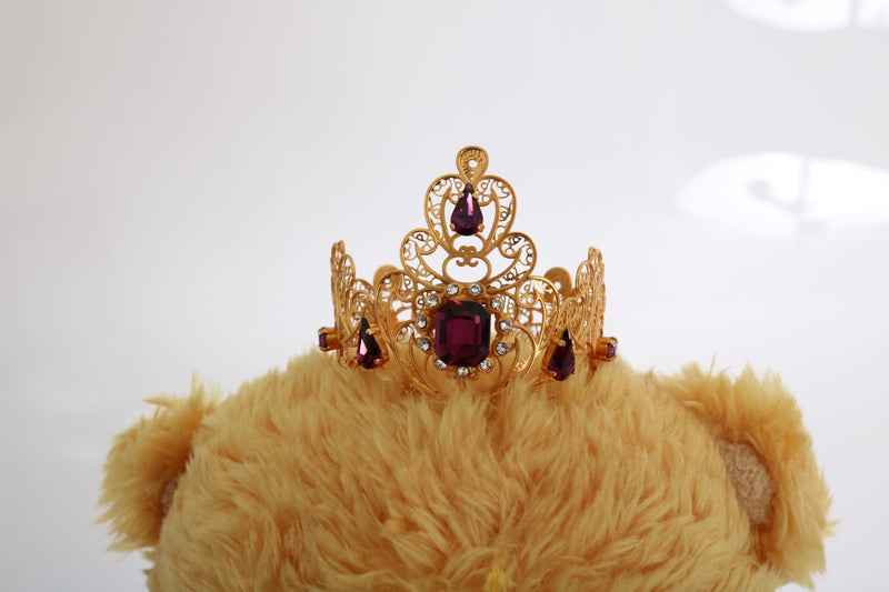 Brown Teddy Bear Gold Crystal Diadem