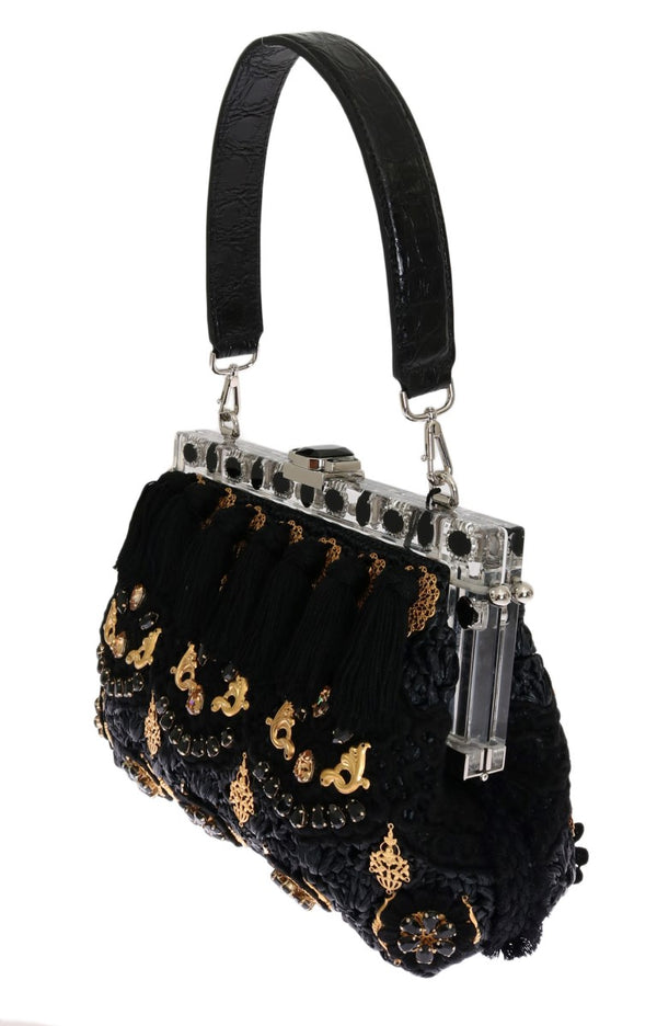 Black Tassel Gold Baroque Crystal VANDA Bag