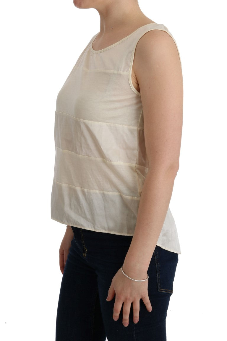 Beige Asymmetric Top Blouse