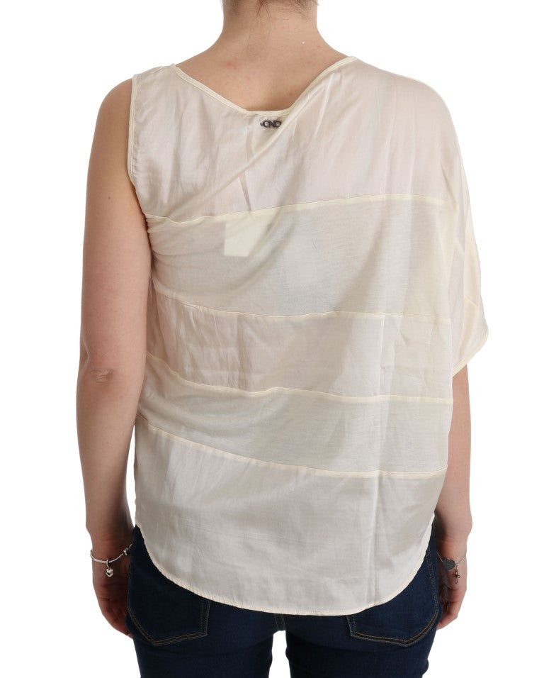 Beige Asymmetric Top Blouse