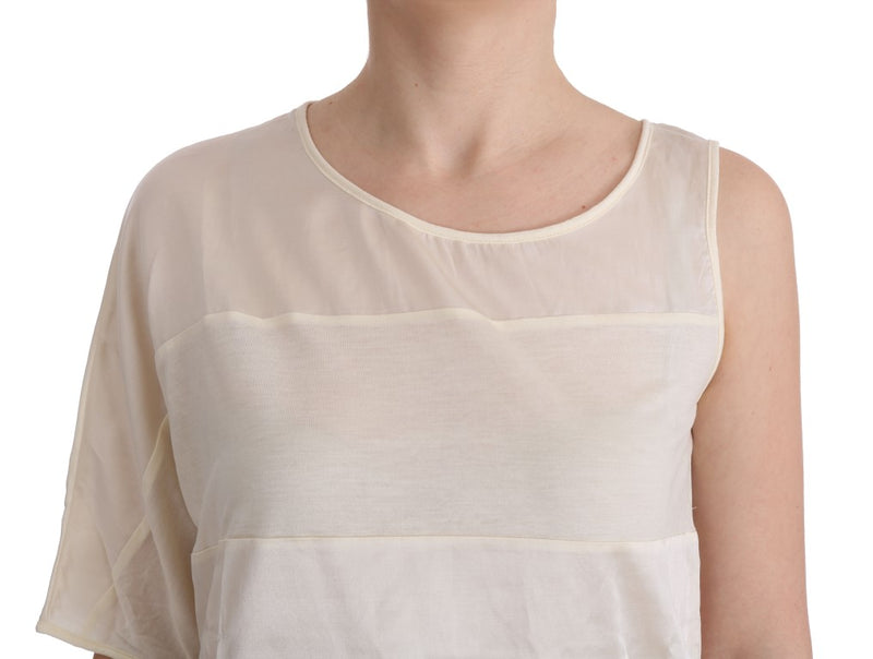 Beige Asymmetric Top Blouse